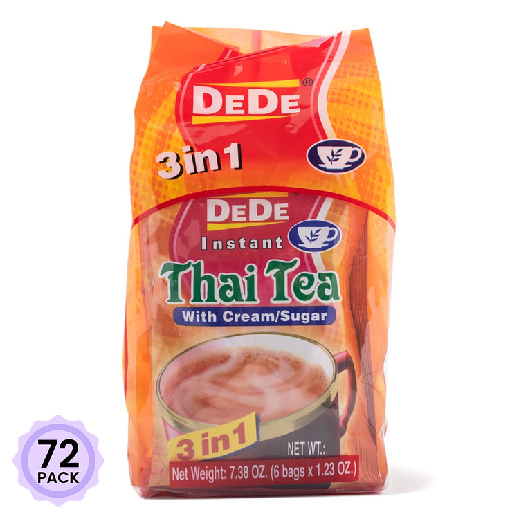 DeDe Instant Thai Tea Mix with Cream and Sugar 1.23 oz*72 pack