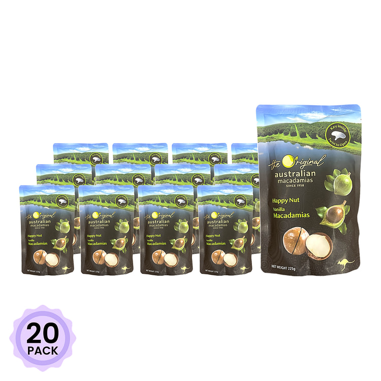 The Original Australia Happy Nut Vanilla Macadamias 225 克*20 包