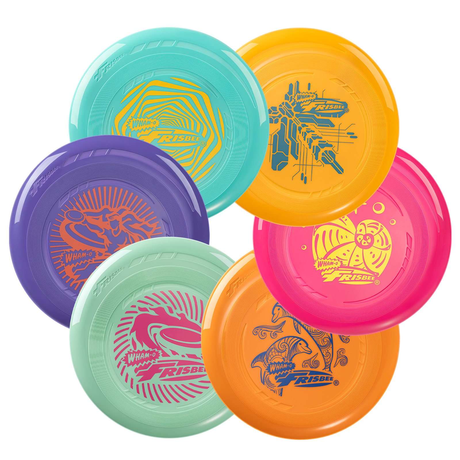 6 Pack Flying Disc for Kids, 9 Inch Toy Set 70 g