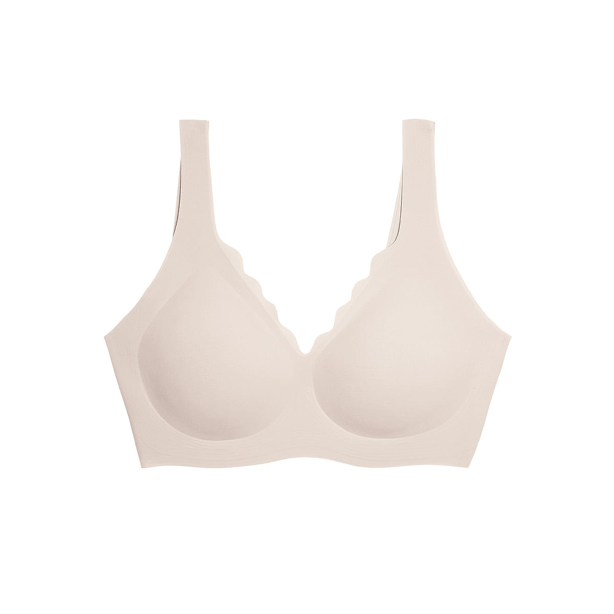 Ubras One Size Deep V Wave Collar Bra, Comfortable Women Bra-Hook Type-Oat Milk 50 g