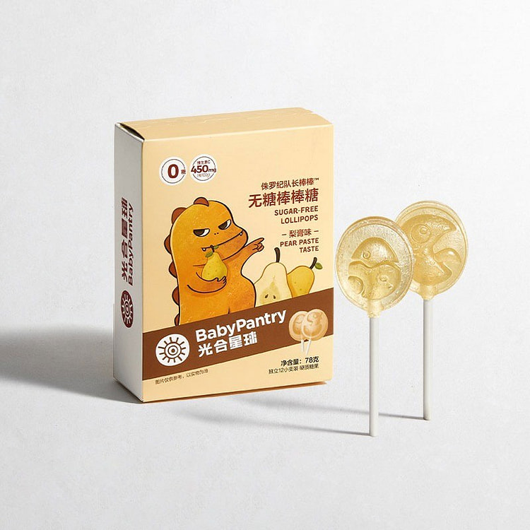 【美国直邮】光合星球 无糖棒棒糖 梨膏味 儿童零食