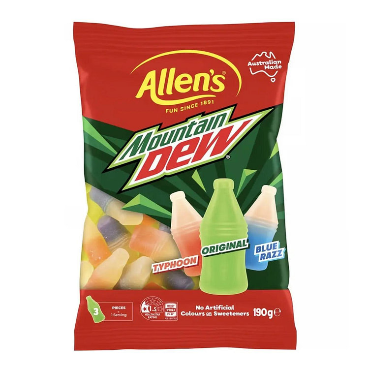 Allens Mountain Dew Lollies (Australia) 1 each