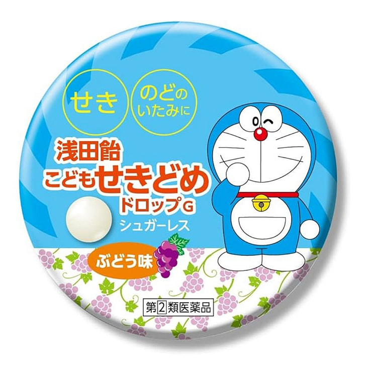 浅田饴润喉糖 机器猫复古漫画 葡萄口味 30粒/