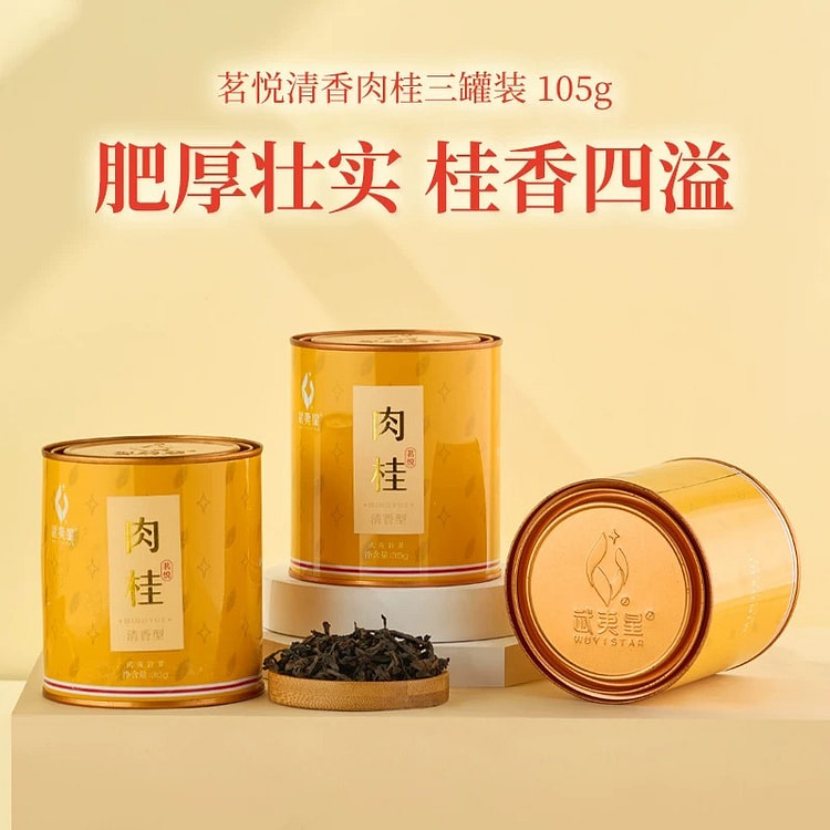 武夷星茗悦清香肉桂茶叶正宗乌龙茶小罐装105g