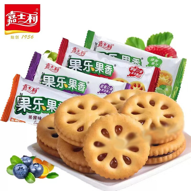 嘉士利 果乐果香 果酱夹心 饼干 500g