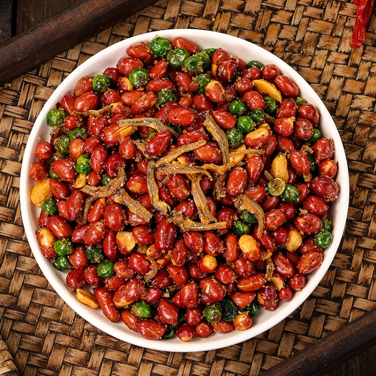 Small fish, peanuts, spicy flavor, ready to eat 125g*2 bags