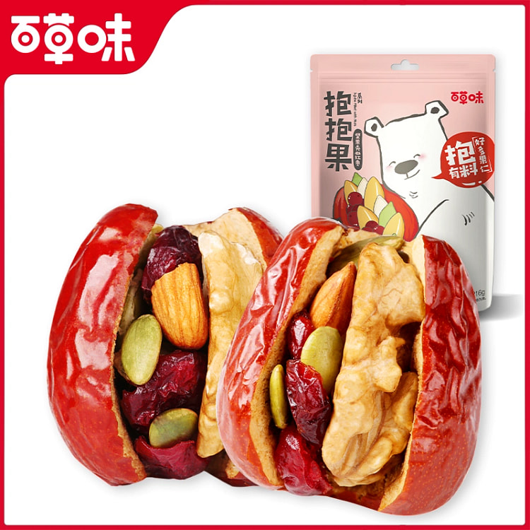 Baicao-flavored nuts sandwiched with red dates, hugging fruit and walnut ke