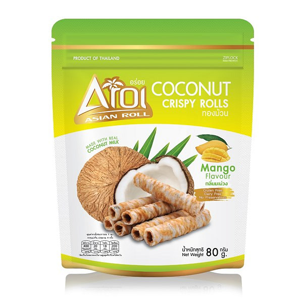 Aroi Asian Roll Coconut Crispy Rolls Mango Flavor 1 each