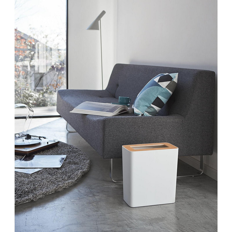 Trash Can - Two Styles - Steel + Wood Rectangle / Ash