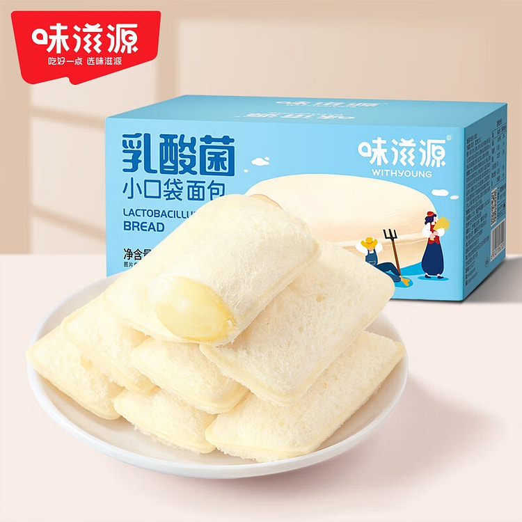 味滋源乳酸菌小口袋面包夹心手撕面包整箱早餐300g