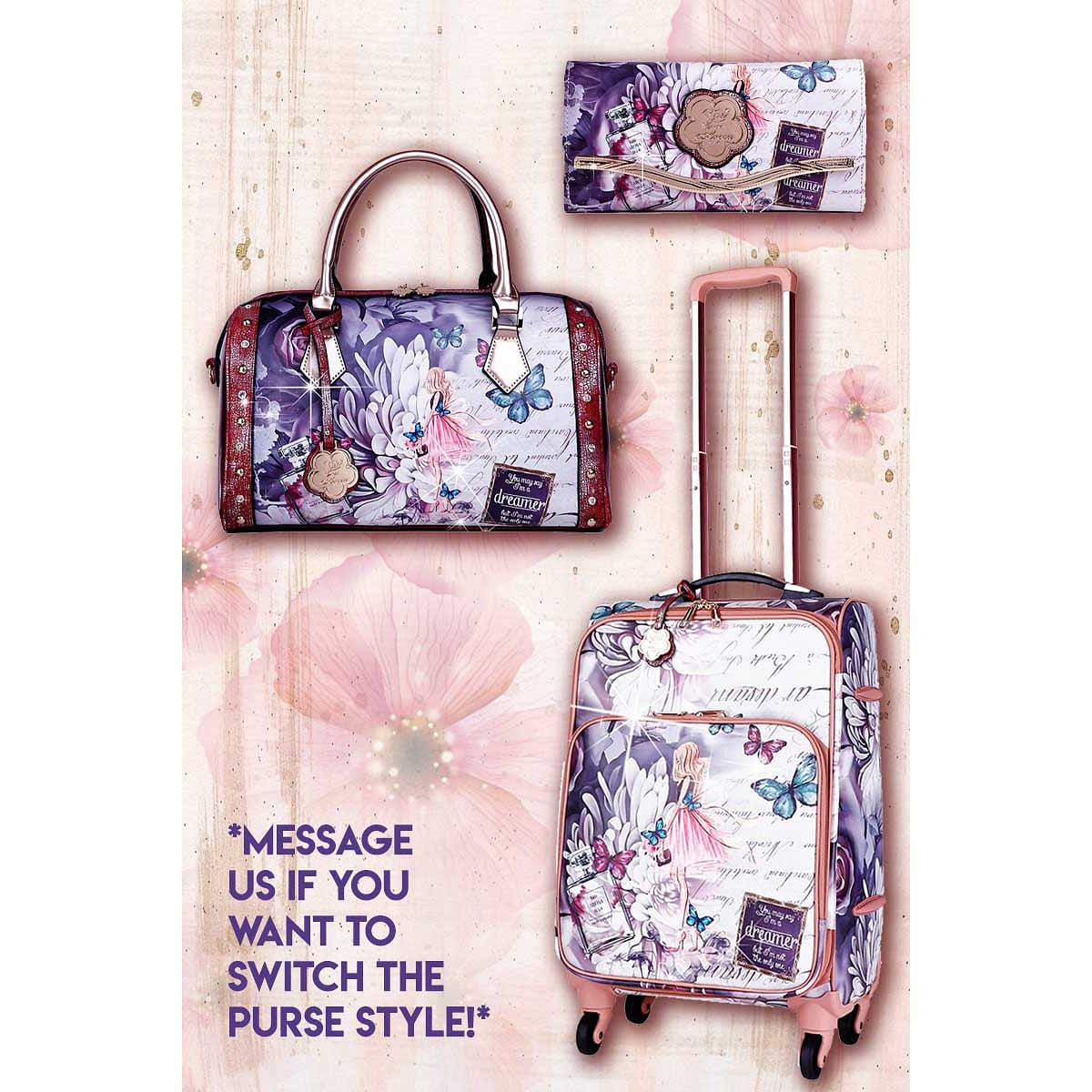 Dreamerz Dome 3PC Set | Carry-on Luggage with Wheels [BFL8607-3pcs/Set-BG] 1 each