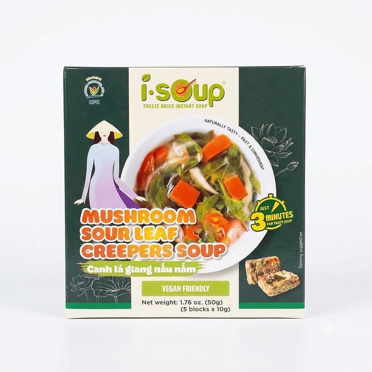 [i-Soup] Freeze Dried Instant Mushroom Soup VEGAN 1 box