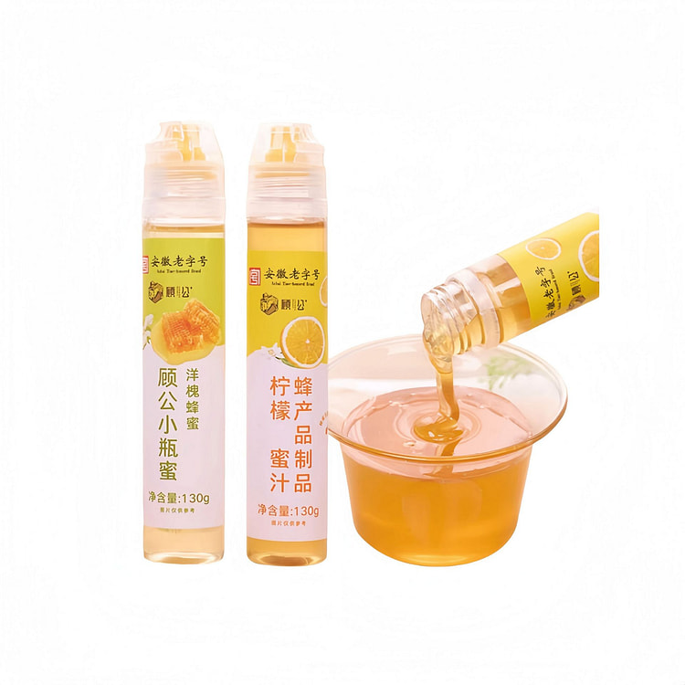 顾公蜂蜜小瓶装130g*2瓶洋槐蜜挤压型柠檬蜂蜜 260 克