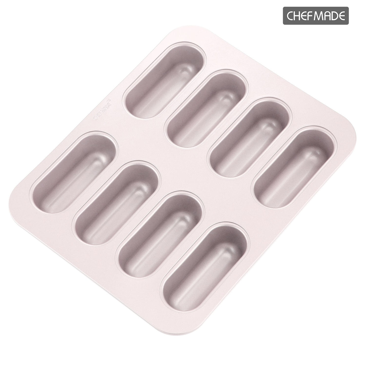 CHEFMADE Twinkie Cake Pan, 8-Cavity Non-Stick Mini Hotdog-Shaped Muffin Eclair 1 each