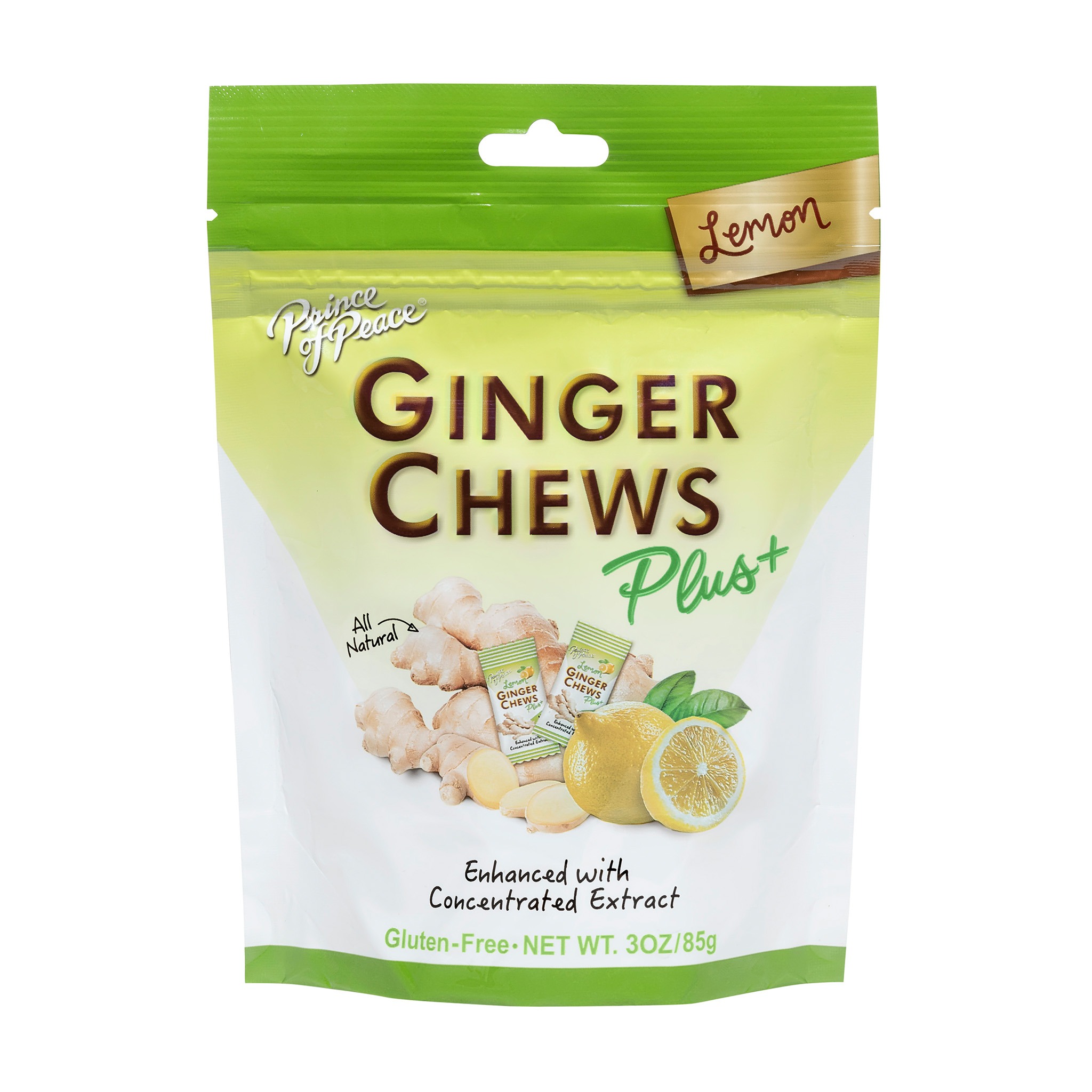 Prince of Peace Ginger Chews Plus+, Lemon, 3oz 1 each