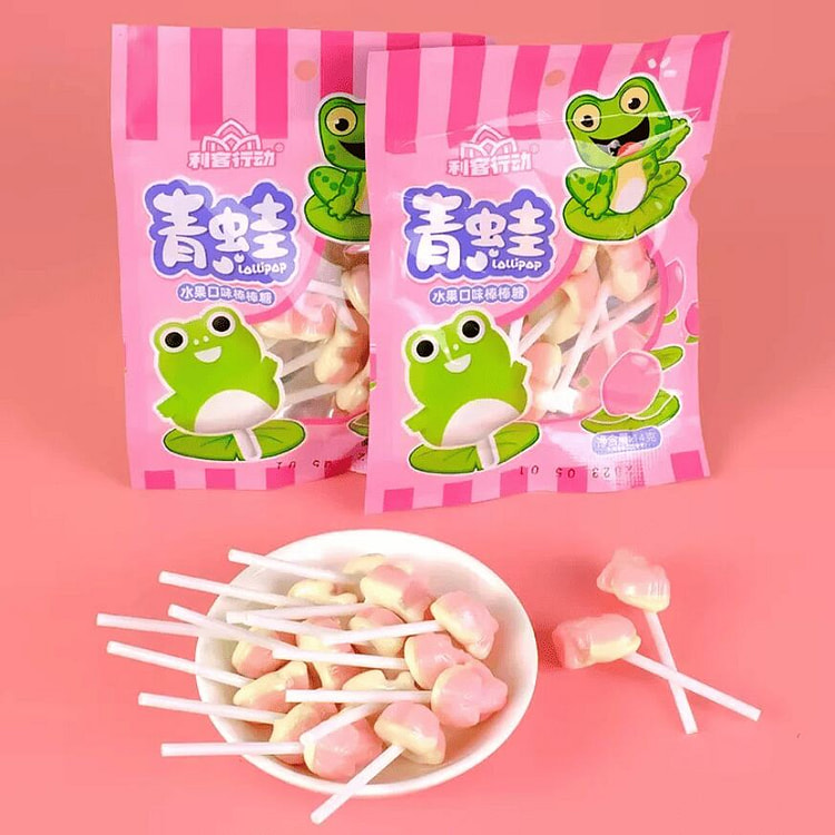 童年怀旧零食 青蛙糖白桃味5包 80 克