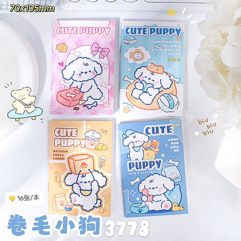 A7 Cute Pocket Notebook – Curly Puppy 1 each
