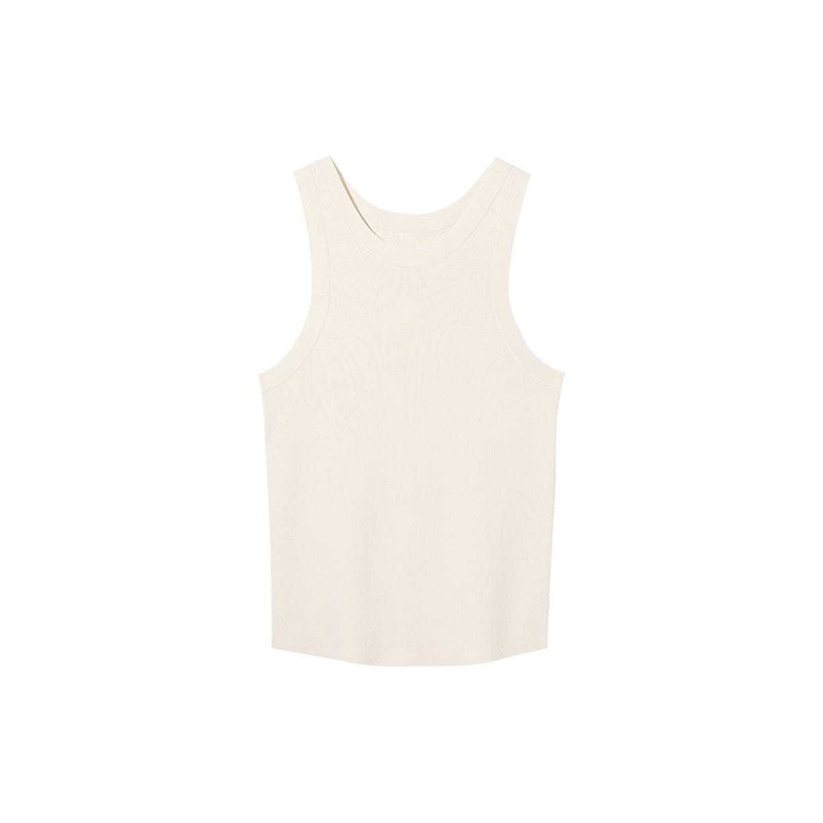 Ubras Classic Round Collar Rib Vest-Flat White-M 1 each
