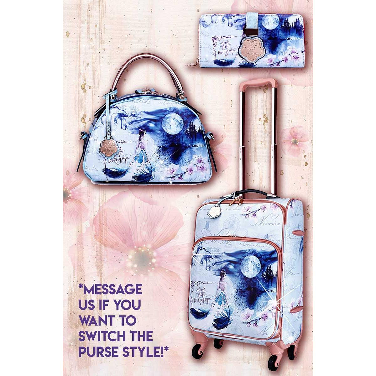 Fairytale 3PC Set | Carry on Luggage with Spinner Wheels [BEL8606-3pcs/Set-BL] 1 each
