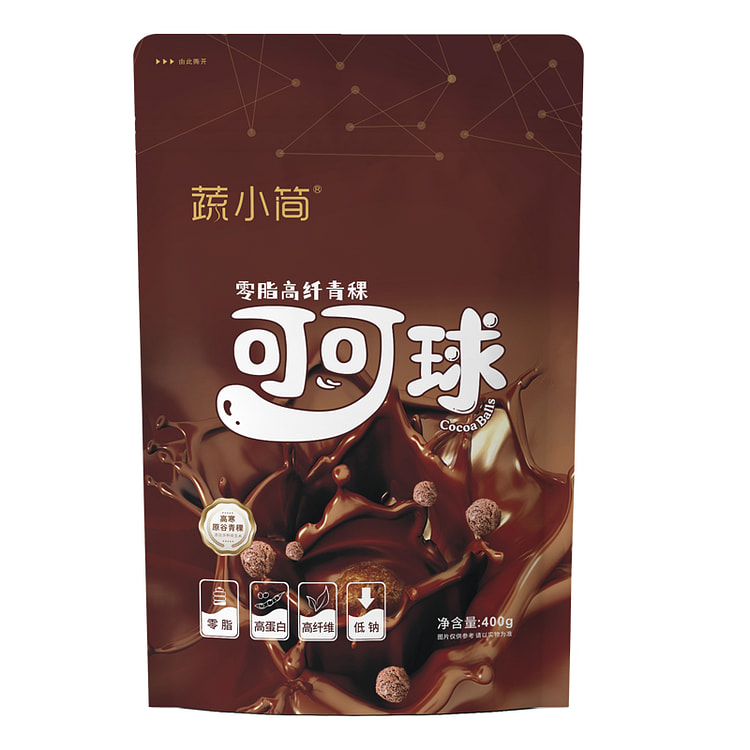 蔬小简 可可球0低脂早餐脆脆泡牛奶 400g*1袋