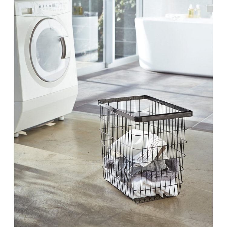 金属丝篮（高 15 英寸）- 黑色钢制