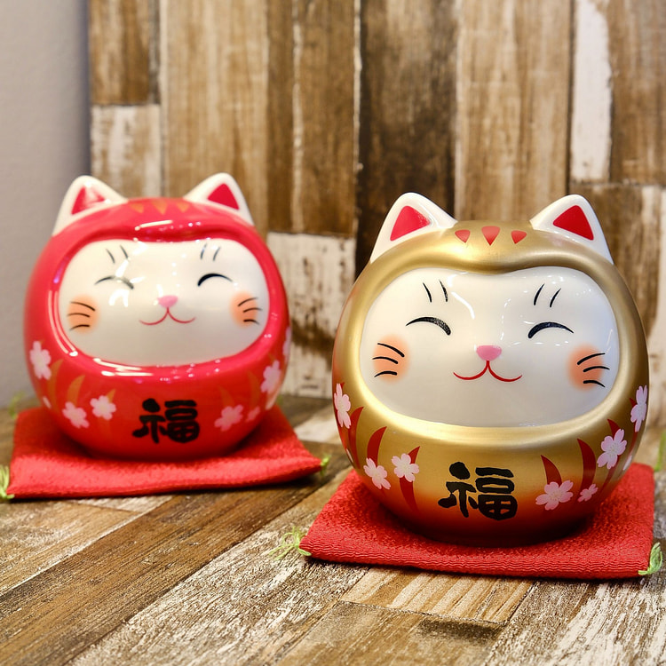 日本 药师窑 招财猫 H10cm（礼盒装）- 金色 1 个