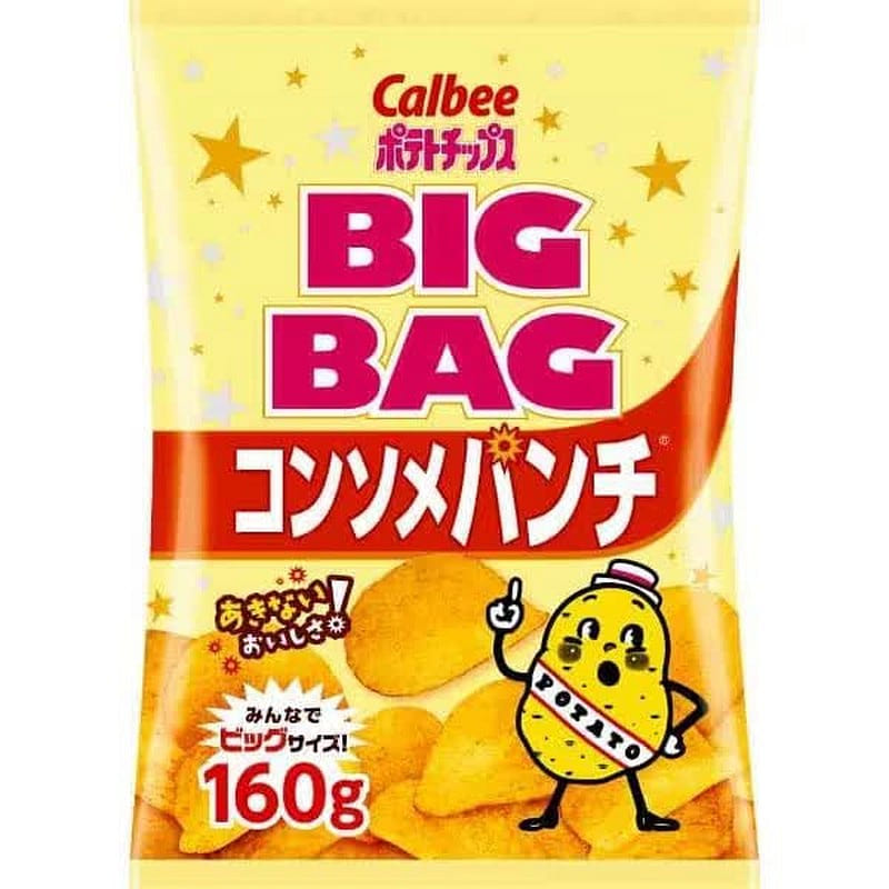 Calbee Big Bag Potato Chips Consomme Punch 160g 1 each