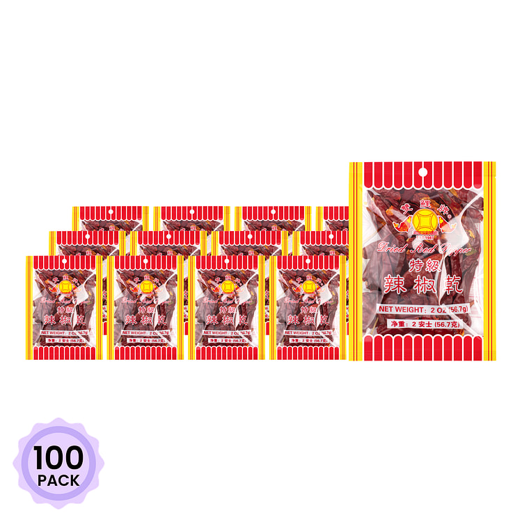 双鲤牌 特级辣椒干 2 盎司*100 包