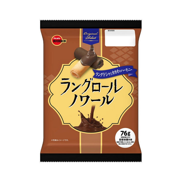 Bourbon Langue Roll Noir Cookies 76g 1 pack