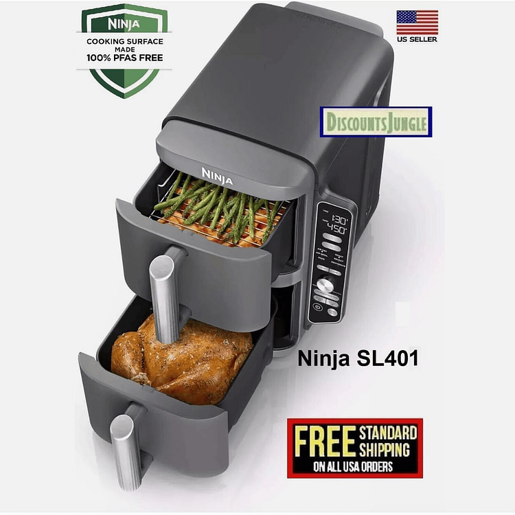 Ninja SL401 DoubleStack XL 10-Qt 2-Basket Air Frye 1 box