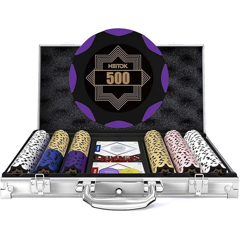 300pcs 14g Clay Poker Chips with Aluminum Box 1 count