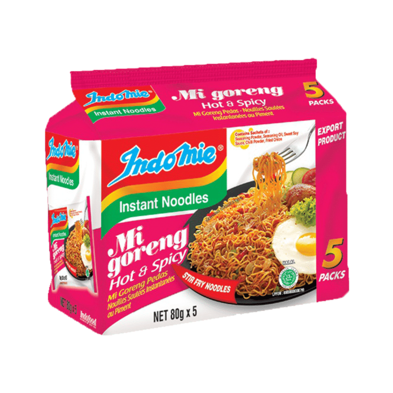 Indomie Hot & Spicy Noodles pack of 5 1 each