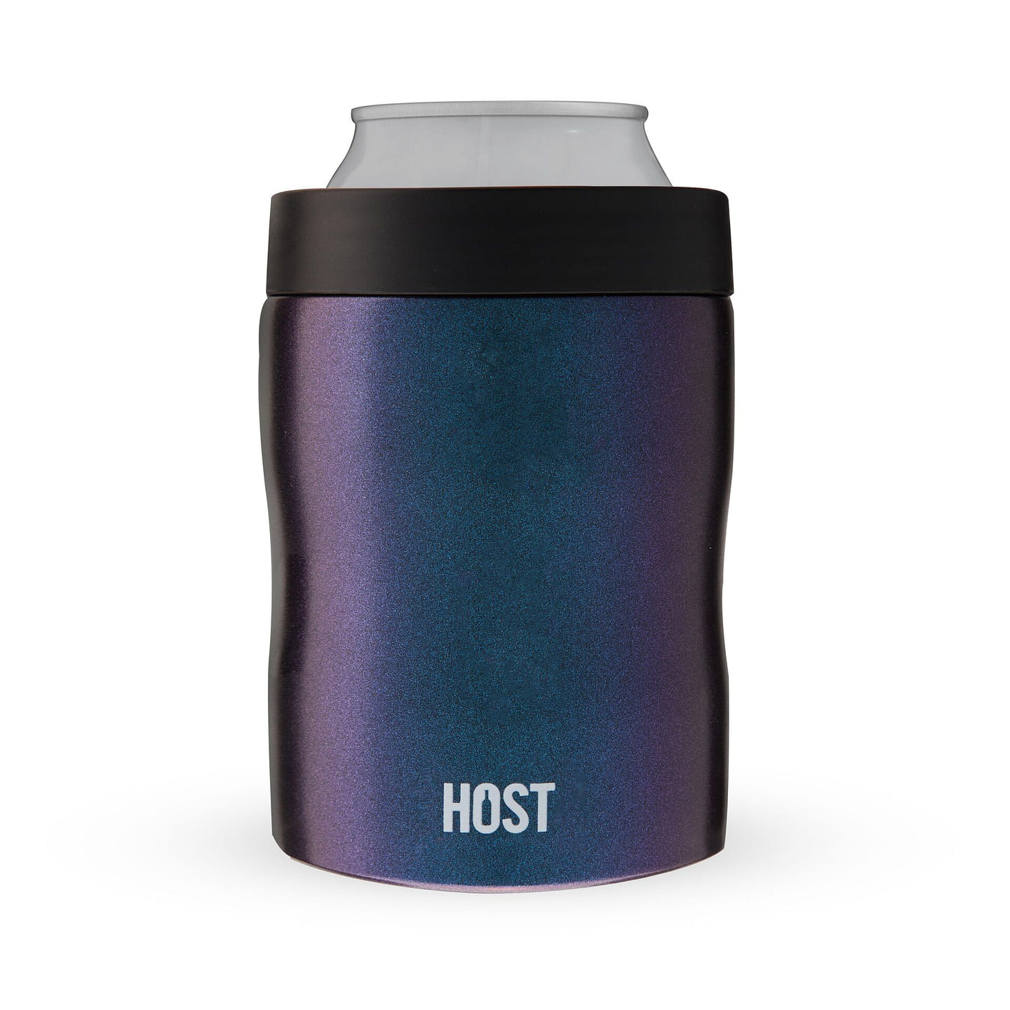 HOST Stay-Chill Beer Cozy Insulated Can Cooler Tumbler – Double Walled Stainless Steel Beer Can Insulator Holder for Standard Sized Cans – Galaxy Black 12 oz