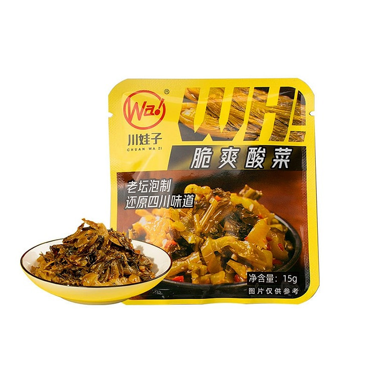 川娃子脆爽酸菜地道四川老坛泡菜下饭榨菜15g*5 75 克