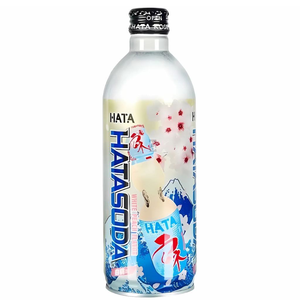 Hata Ramune White Peach Flavor 17.6oz 1 each