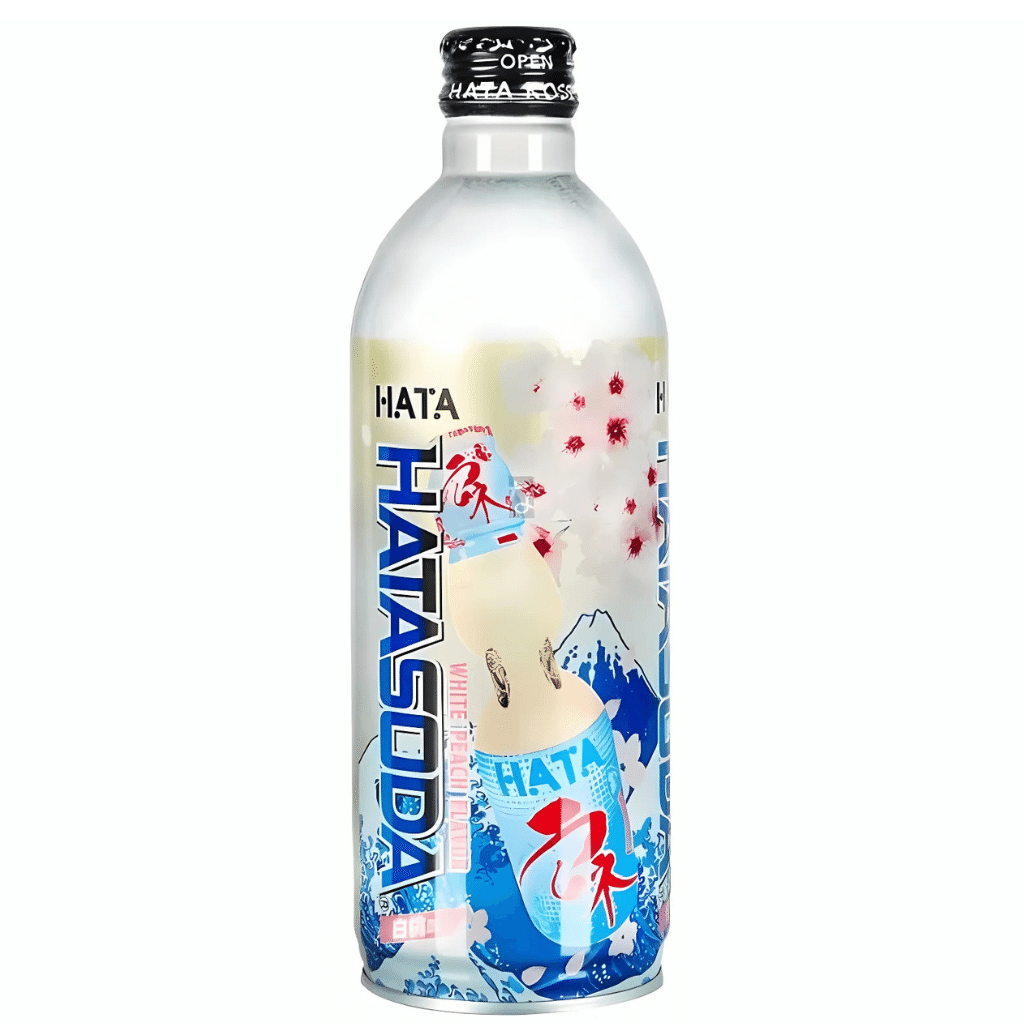 Hata Ramune White Peach Flavor 17.6oz 1 each