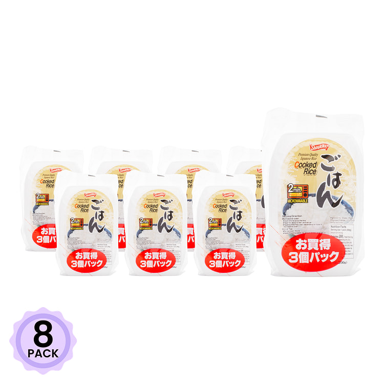 Shirakiku 微波即食米饭 日本产  三盒 21.16 盎司*8 包