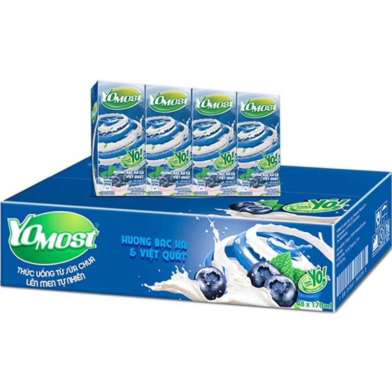 YOMOST SỮA CHUA UỐNG VỊ VIỆT QUẤT ( 1 thùng- 48hộp) 1 thùng