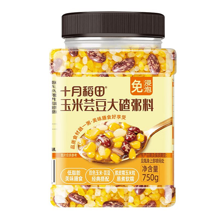 十月稻田 玉米芸豆大碴粥料 750 克