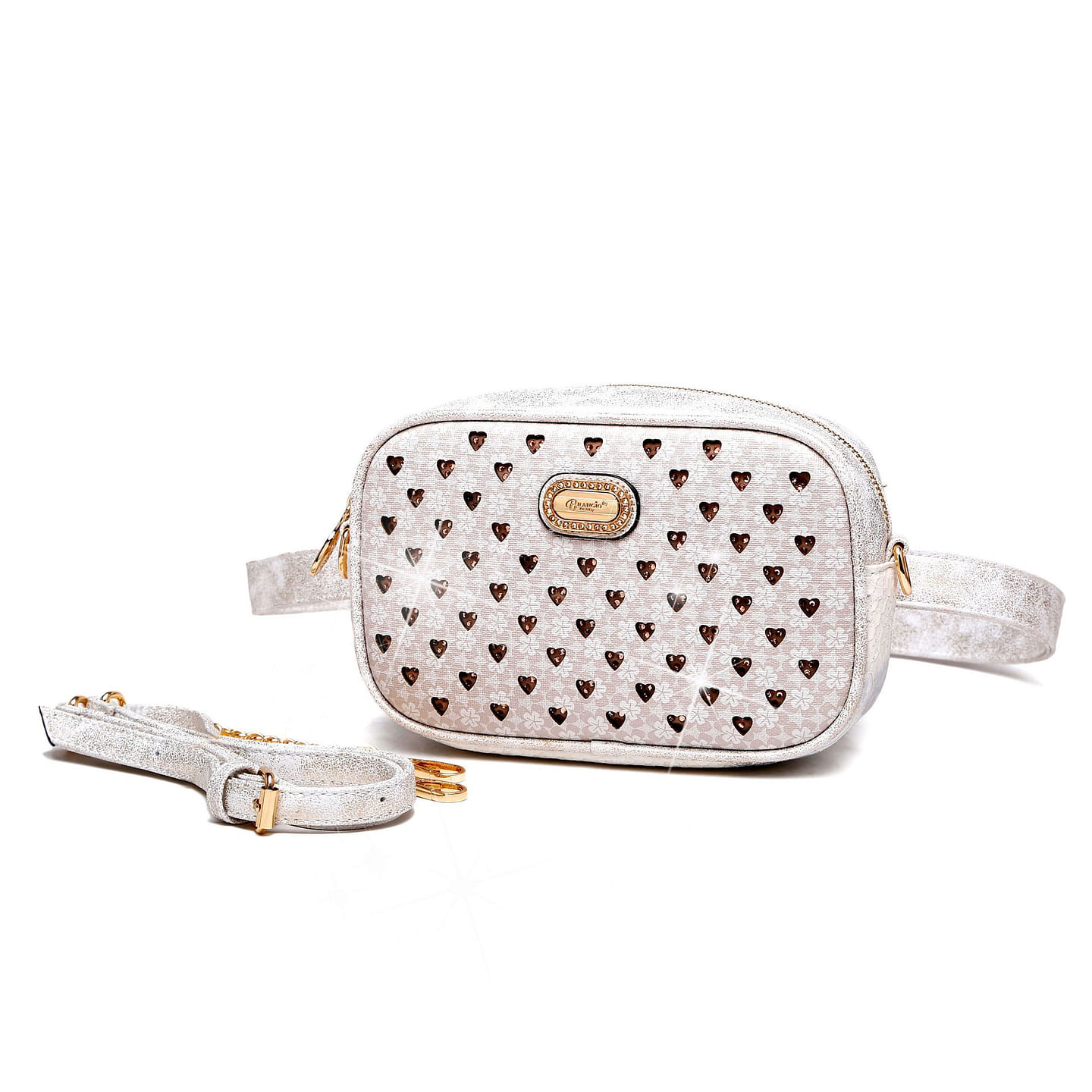 Galaxy Stars Crystal Stud Fanny Pack Ivory [KMF7758-IV] 1 each
