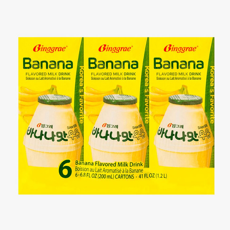 BINGGRAE Banana Flavored Milk Drink 6.76 fl oz*6 6 bottle