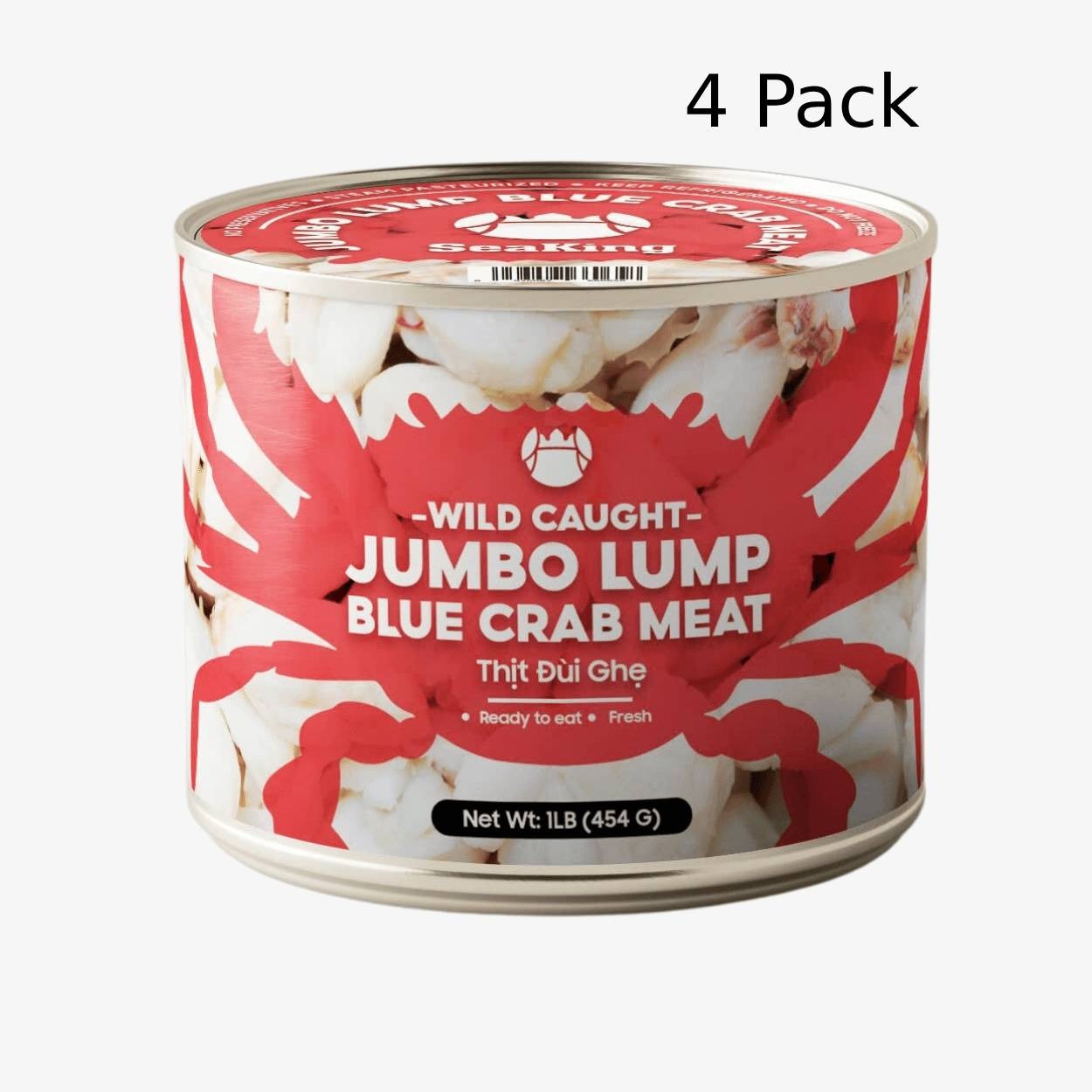 Get SeaKing Jumbo Lump Blue Crab Meat, 4 Cans Per Case Delivered | Weee