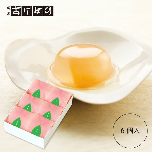 Ginza Akebono Peach Jelly 6 pcs 1 box