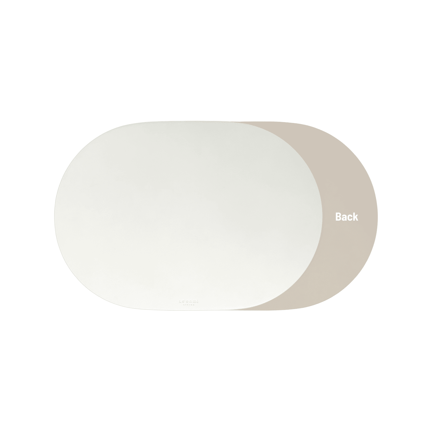 Le’enmi Oval Double-Sided Leather Tray – Ivory / Large 1 each