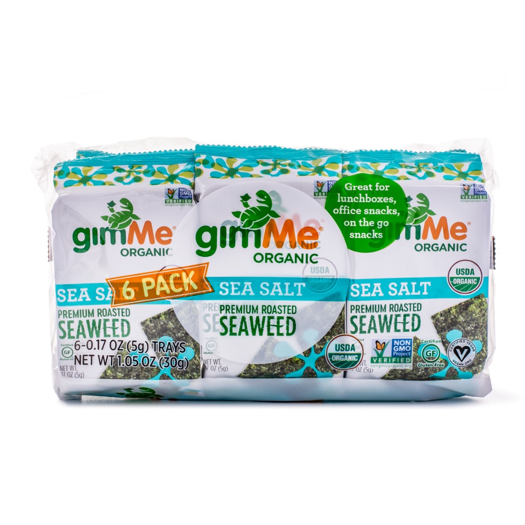 GimMe Organic Roasted Seaweed with Sea Salt 6pk Weee!