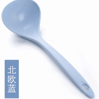 【2个装】加厚长柄汤勺厨房塑料大号汤勺子-蓝色 2 个