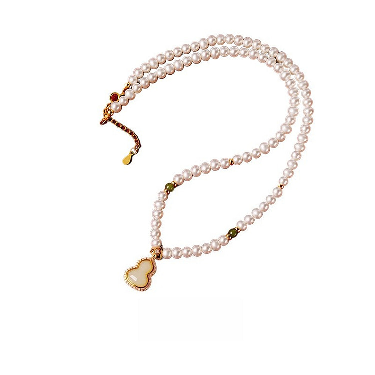 Pearl safety buckle Necklace 4mm 1 box