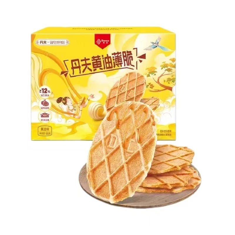 【中国直邮】丹夫 黄油薄脆华夫脆 面包早餐休闲零食-66g|*预计到达时间3-4周 1 份