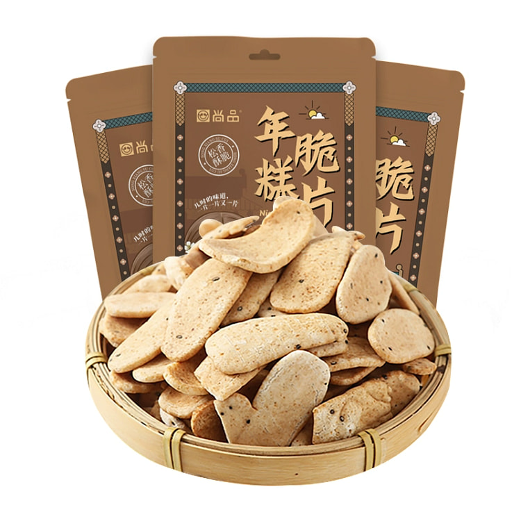 手工黑芝麻年糕条脆片1袋 非油炸健康零食