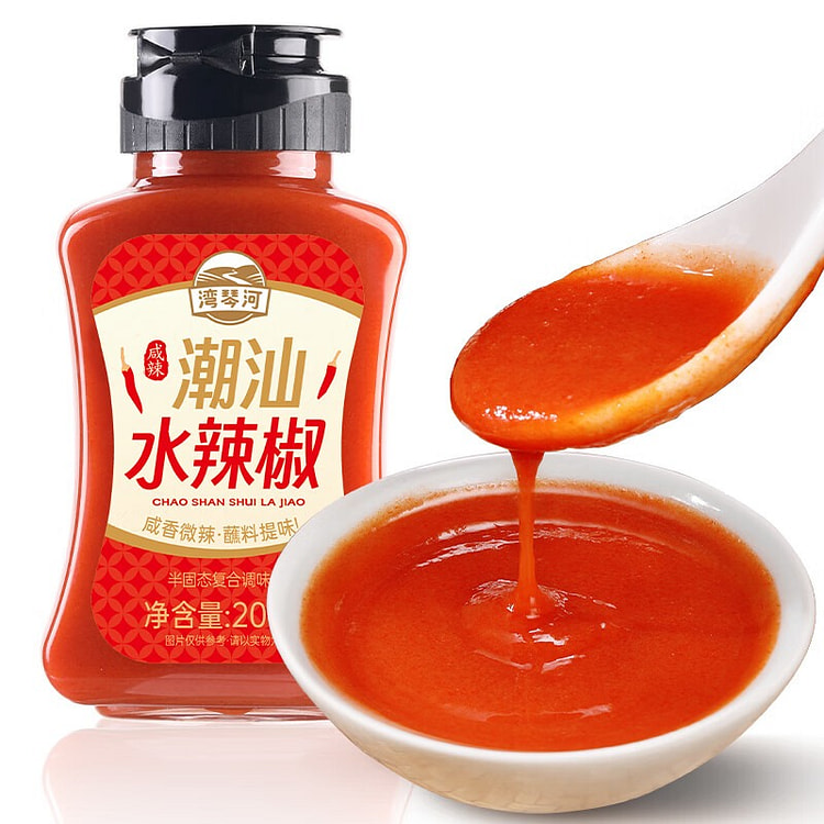 湾琴河 潮汕水辣椒 辣椒酱潮汕特产火锅辣酱蘸料 200 克